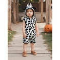 thumbnail image 6 of BemeyourBBs Little Girls Cosplay Cow Costume Sleeveless Zip Up Hooded Jumpsuit, 6 of 9