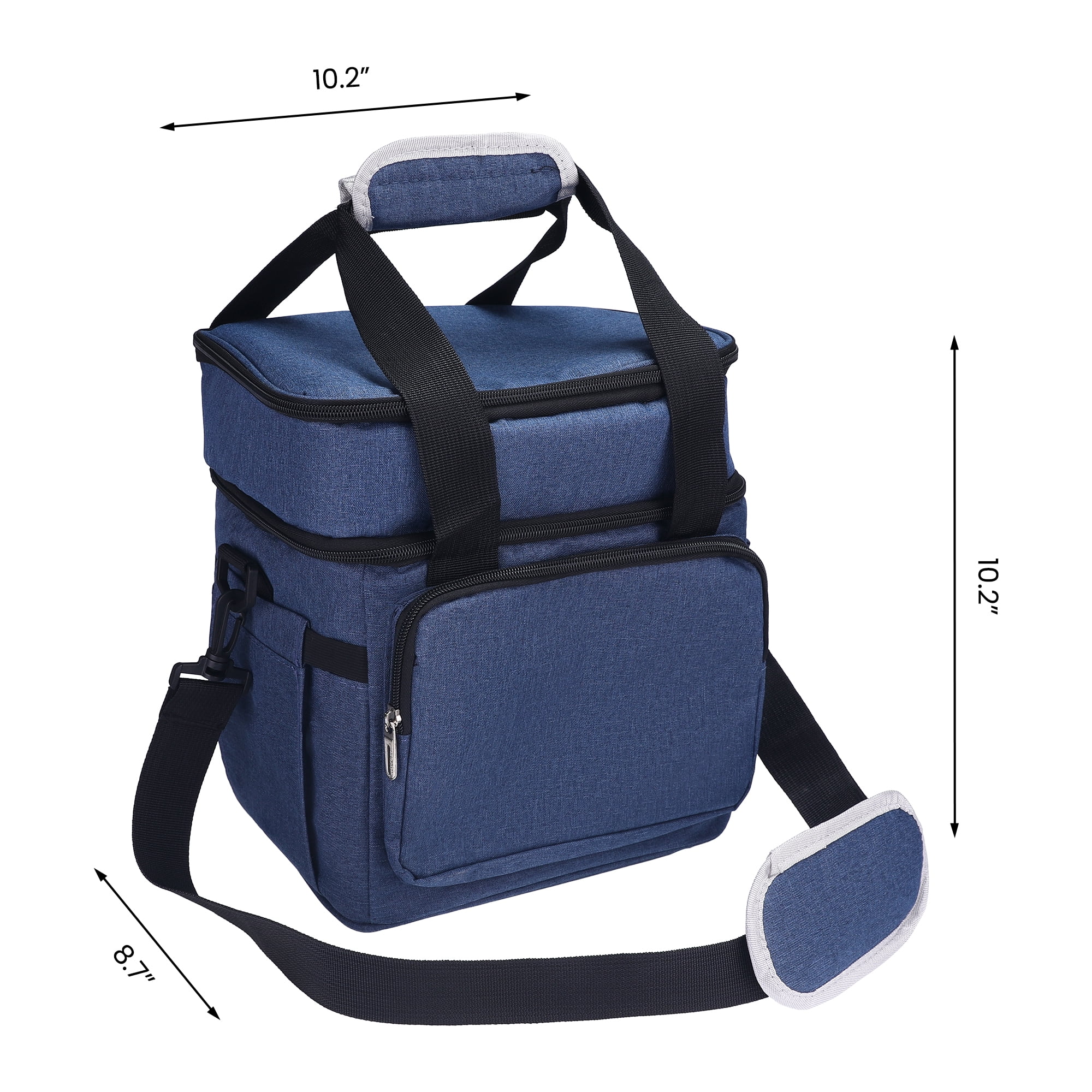 Unique Bargains Insulated Lunch Bag for Work, Office, Picnic Navy Blue