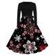 thumbnail image 2 of Puntoco Vestido vintage de manga larga con estampado navideño y cuello redondo para mujer Puntoco Puntoco-2856, 2 of 3