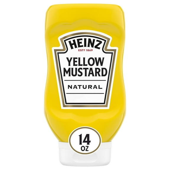 Heinz 100% Natural Yellow Mustard 14 oz Bottle (Pack of 6)