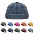 thumbnail image 2 of Bonnet de Mode Hip Hop Chapeau de Rue Hommes Bonnet de Crâne Femmes Printemps Sans Bord Grand Bonnet Melon Manchette Docker Pêcheur Bonnets rose Rouge, 2 of 6