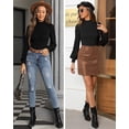 thumbnail image 4 of YOUI-GIFTS Square Neck / Mock Neck Puff Sleeve Loose Lantern Short Sleeve Long Sleeve Bodysuit for Women for Going Out, 4 of 5