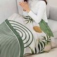 Boho Leaves Throw Blankets, Soft Flannel Fleece Microfiber Blanket