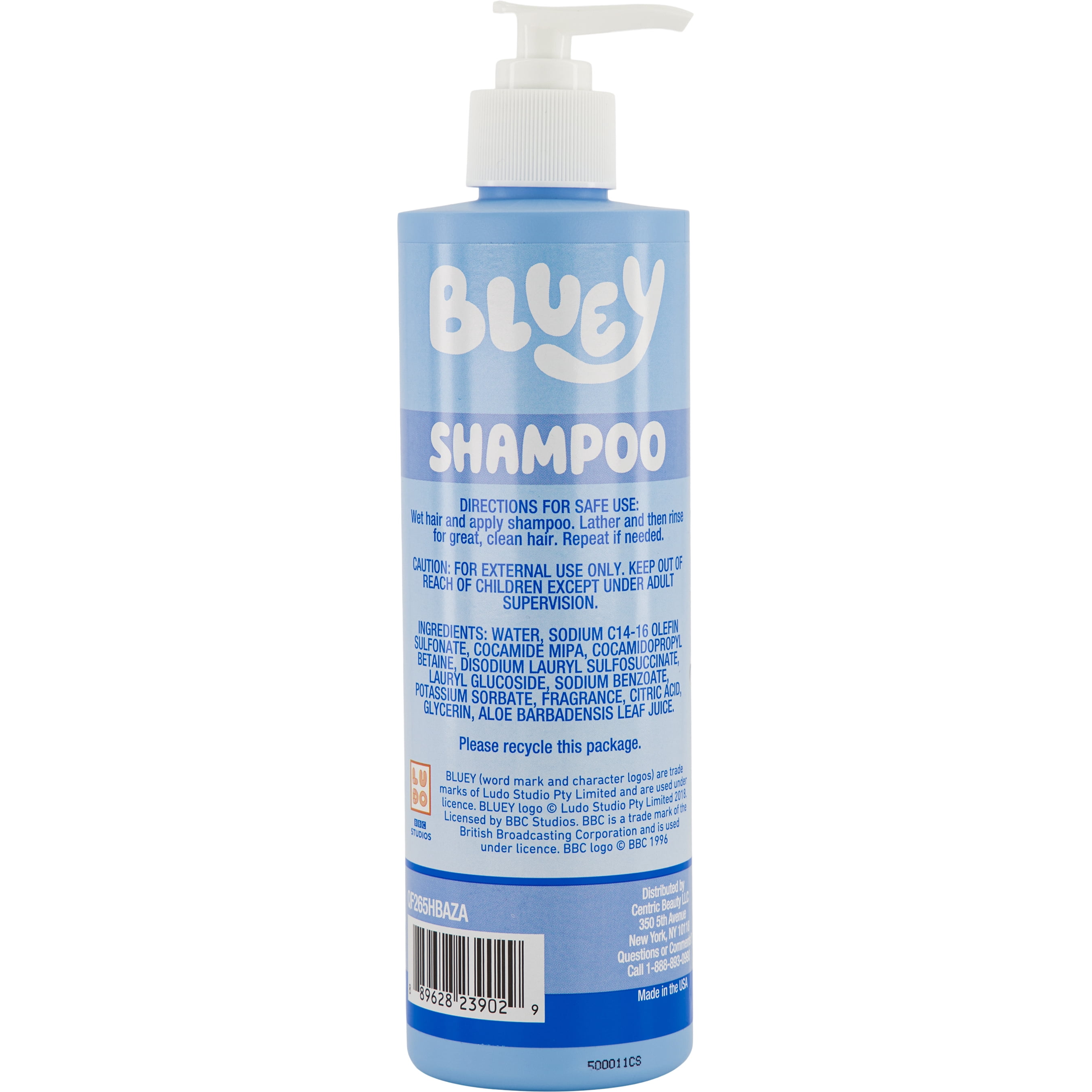 Bluey Shampoo, 16 oz, Light Fresh Blueberry Scent, Ages 3+