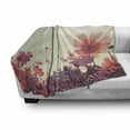 thumbnail image 3 of Floral Soft Flannel Fleece Throw Blanket, Flower Garden with Open Sky and Vintage Cosmos Plant Artwork Photo, Cozy Plush for Indoor and Outdoor Use, 50" x 70", Sky Blue and Dark Coral, by Ambesonne, 3 of 6