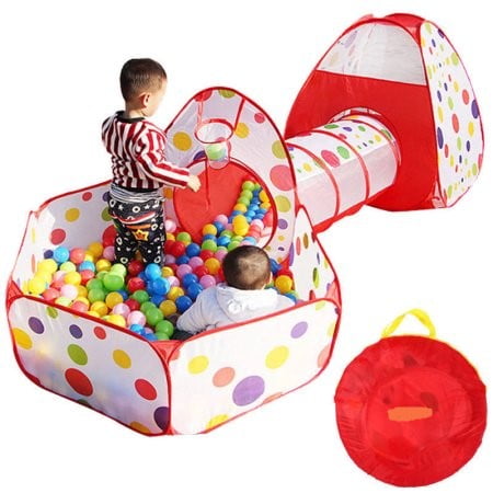 POCO DIVO Toddler Playpen Polka Dot Ball Pit 47 Twist Pool Kids Popup Hexagon Play Tent