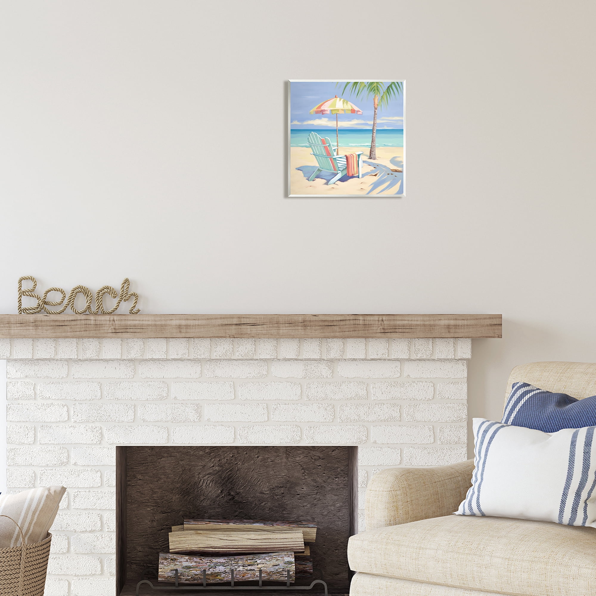 Stupell Industries Pastel Relaxing Beach Landscape Painting Unframed Art Print Wall Art, 12 x 12