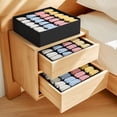 thumbnail image 4 of Sock Drawer Organizer Divider 2 Packs Underwear Organizer, 24 Cell Collapsible Closet Cabinet Organizer Underwear Storage Boxes for Storing Socks, Handkerchiefs, Ties, Belts (Black), 4 of 8