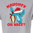 thumbnail image 3 of Lilo & Stitch - Naughty Or Nice - Juniors Cropped Cotton Blend T-Shirt, 3 of 5