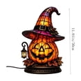 thumbnail image 3 of Halloween Witch Hat Pumpkin Night Light, Glowing Tabletop Ornament for Mantel, Shelf, Bedroom, Home, Holiday Party and Seasonal Decor, 3 of 8
