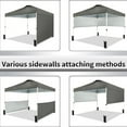 thumbnail image 3 of CROWN SHADES 10x10 Pop up Canopy Tent Instant Canopy Including 2 Half Sidewalls, 4 Ropes, 8 Stakes, 4 Weight Bags, STO 'N Go Bag Gray, 3 of 7