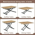 thumbnail image 3 of Height Adjustable Folding Table with X Shaped Metal Legs - Compact 4 In 1 Convertible Dining Coffee Table for Small Spaces Living Rooms Kitchens, 3 of 9