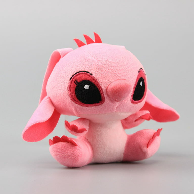 10CM Anime Lilo Stitch Plush Toys cute Soft Stitch Stuffed toy keychain  gifts For Kids, Pink 