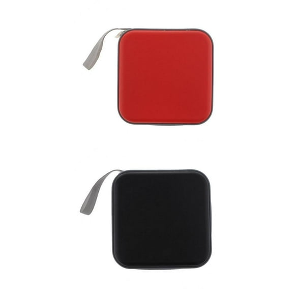 DOLITY 2pcs 40 Sleeves CD Wallet Plastic Square DVD Case Protector Holder Red/Black