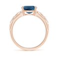 thumbnail image 2 of ANGARA Natural Oval 2.25 ct London Blue Topaz Vintage Style Ring with Diamond in 14K Rose Gold for Women (Size-9x7mm) | November Birthstone Jewelry for Women | London Blue Topaz Ring (Ring Size- 10.5), 2 of 11