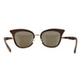 thumbnail image 4 of Womens Cat Eye Double Rim Butterfly Shape Mirror Lens Sunglasses Gold Purple Mirror, 4 of 4