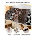thumbnail image 4 of Animals Printed Striped Couch Cover for Dogs, Rustic Country Leopard Textured Washable Sofa Covers Slipcover for Pets Dogs Futon Cover, Couch Recliner Covers, Oversized Chair Slipcover 71"x91", 4 of 9