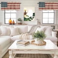 thumbnail image 4 of Vintage American Flag Valance Curtain Red Beige Stripes Retro Star Window Valances Rod Pocket Short Curtains Window Treatments for Kitchen Bedroom Bathroom Laundry 42" x 12", 4 of 9