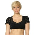 thumbnail image 1 of Lumento Women German Bavarian Oktoberfest Sheer Lace Short  Sleeve Dirndl Blouse Shirt Crop Tops Black L, 1 of 3