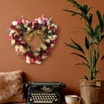thumbnail image 6 of 1 Pcs Heart-Shaped Wreath, Artificial Pink Rose Floral Garland Valentines Wreath with Ribbons for Front Door Valentine's Day Home Party Wedding Decorations 13.8", 6 of 8