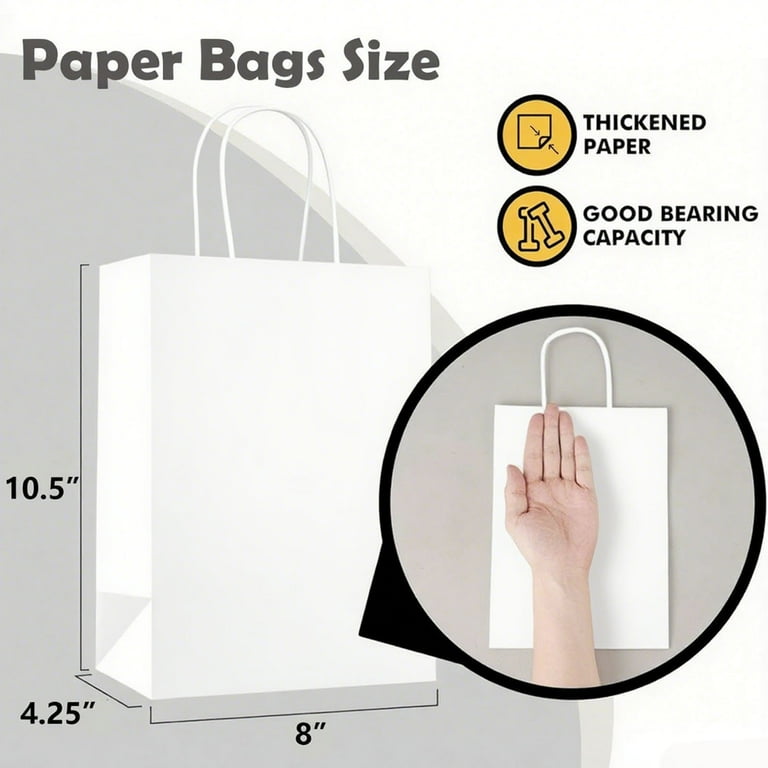 White Paper Shopping Bag Paper Handle Bags Bulk Bolsas De Papel