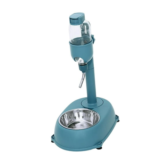 Comedero y bebedero portátil para mascotas, cuencos para mascotas con dispensador de agua, botella de agua para perros Azul