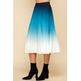 thumbnail image 3 of Made by Johnny Women's High Elastic Waist Pleated Mid A-Line Swing Skirt XXL TEAL_OMBRE, 3 of 6