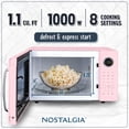 thumbnail image 2 of Horno microondas Nostalgia Retro 1000 W 1.1 pies cúbicos rosa, 2 of 7