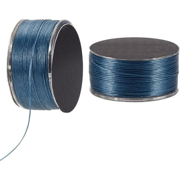 1 Set 2 roll Nylon Beading Thread Seed Bead Thread Nylon String for Jewelry Beading Bracelets Making Dark Blue 0.1mm 50.31 Yards(46m)/Roll