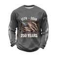 thumbnail image 3 of Dwelliawo Men's Sweatshirt Usa Flag Patriotic Graphic Anniversary 2026 Usa Flag American Sweatshirts Lightweight Casual Shirts Sweatshirt Dark Gray XL, 3 of 5