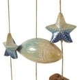 thumbnail image 4 of DecMode 40" Brown Ceramic Fish Windchime with Driftwood and Hanging Starfish Accents, 4 of 6
