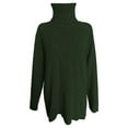 thumbnail image 4 of Green Womens Fall Tops Women's 2023 Winter Sweaters Oversized Turtleneck Long Sleeve Chunky Knitted Tunic Pullover Tops Sweaters for Women, 4 of 5