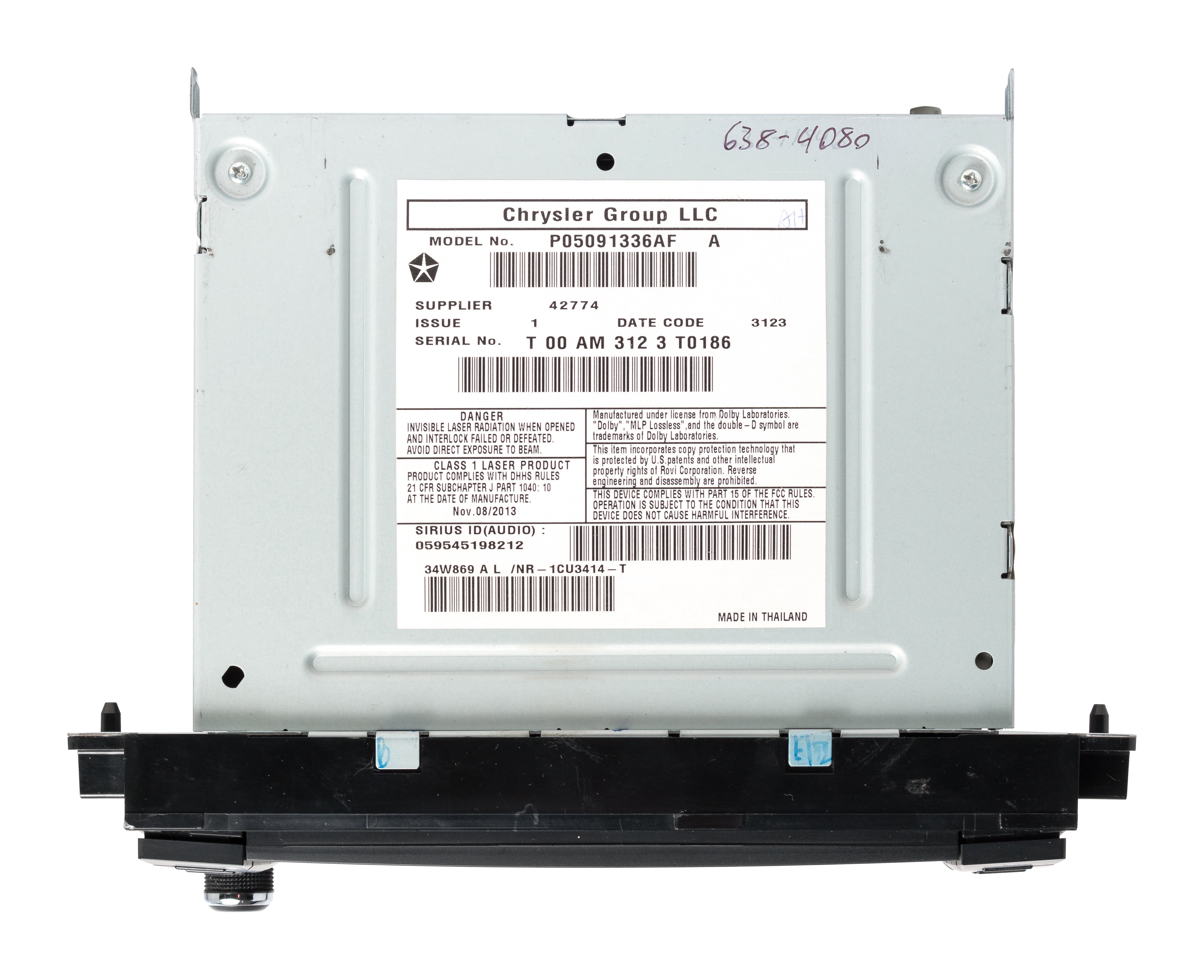 Restored 2013-17 Jeep Patriot AM FM Receiver Single-Disc CD Player MP3 P05091336AF RHB (Refurbished)