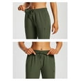 thumbnail image 4 of BALEAF Women's 15" Long Shorts Below The Knee Capri Hiking Cargo Shorts Lightweight Quick Dry Elastic Waist for Casual Green S, 4 of 7