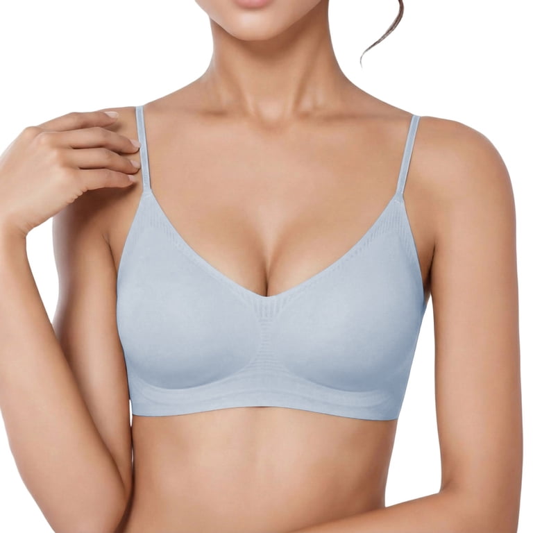 Letdown Wireless Spaghetti Strap Bras for Women Seamless Push Up
