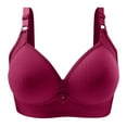 thumbnail image 1 of B91xZ Women's Plus Size Unlined Underwire Bra Front Closure Plus Size Full Coverage Lace Underwire Racerback Bra,Hot Pink 42, 1 of 4