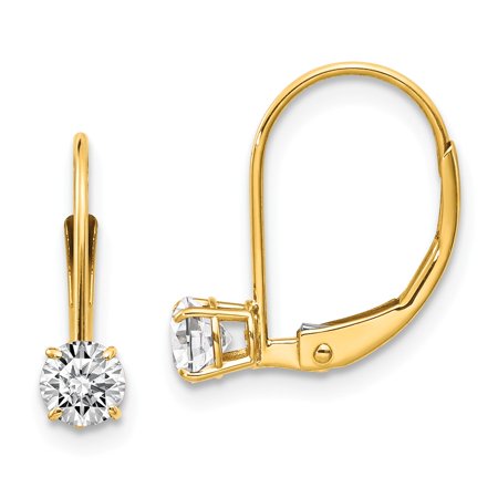 14k Zircon Earrings - Roy Rose Jewelry 14K White Zircon Earrings - April