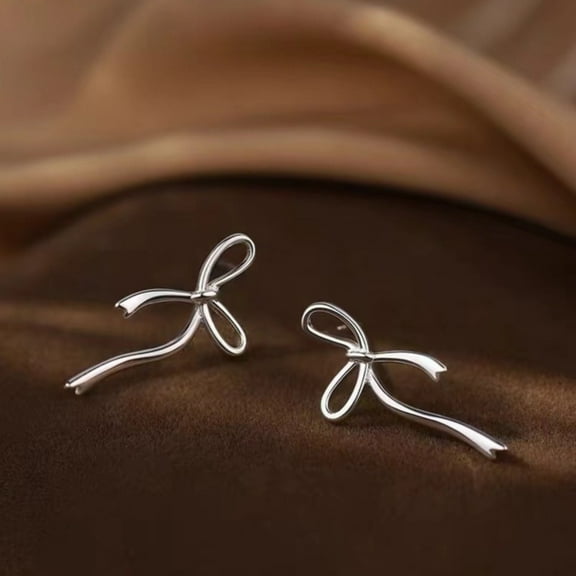 Wentin Earrings Clearance! 925 Sterling Silver Women's Bow Earrings Bow Hanging Earrings