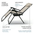 thumbnail image 2 of LammaLoe Zero Gravity Chair, Outdoor Lounge Chairs with Cup Holder, Beige, 2 of 6