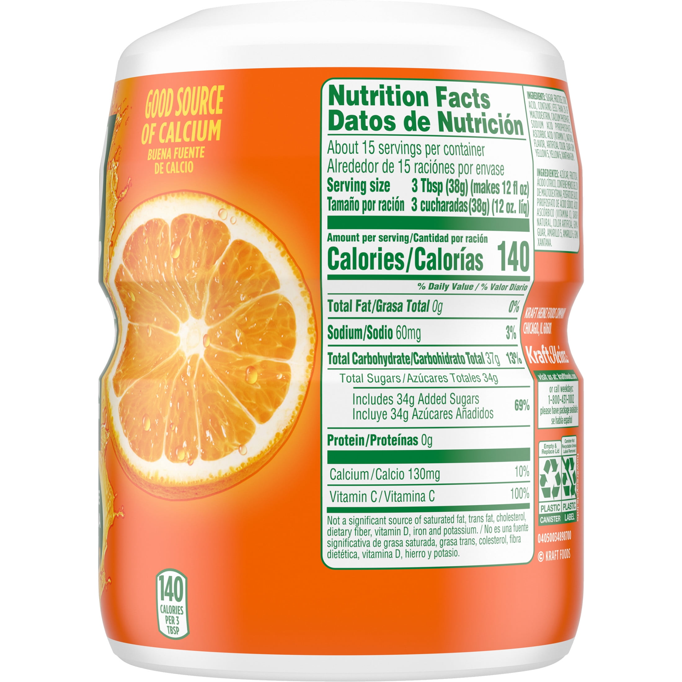 Tang Orange Flavor Drink Powder, Vitamin C & Calcium, Mix Tang Orange Flavor Drink Powder, Vitamin C & Calcium, Mix