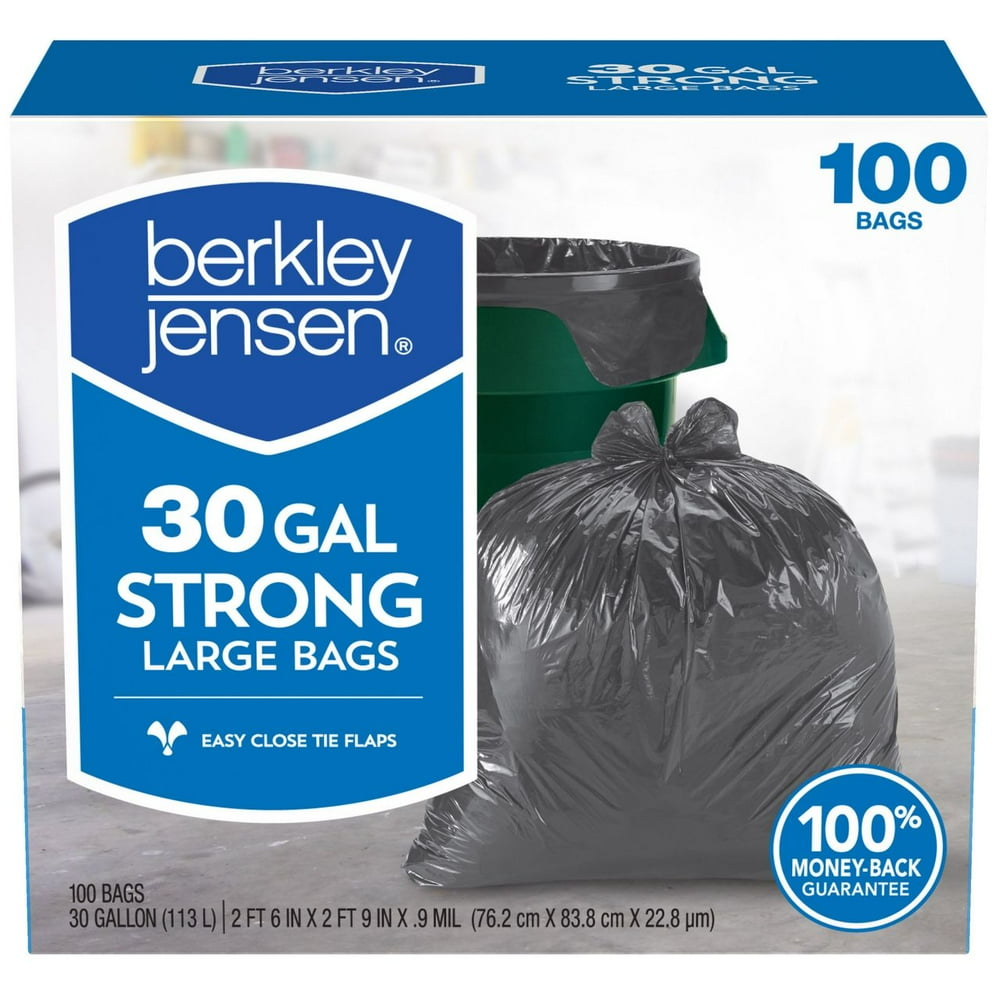 Product of Berkley Jensen 30Gal. .95mil Large Bags, 100 ct. Walmart