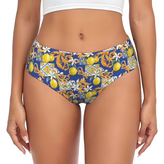 Fotbe Sicilian Style Calzones Estampados para Mujer – Ropa Interior de Algodón, Cómoda, Suave y Elástica-Small