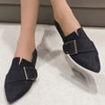 thumbnail image 5 of SuTry Women's Pointed Toe Loafers Slip On Metal Buckle Decor Comfortable Casual Walking Shoes(40), 5 of 9