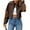 Light brown, variant on Womens Faux Leather Bomber Jackets Cropped Zip Up Color Block Fall Casual Moto Biker Coats