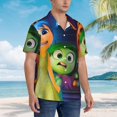 thumbnail image 4 of Lsque inside out 2 Pattern Hawaiian Shirt for Men Unisex Summer Beach Casual Short Sleeve Cotton Linen Button Down Shirts-Small, 4 of 6