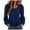 Navy, variant on GEWSEY Women's Hollow Out Eyelet Ruffle Hem Long Puff Sleeve Peplum Tops (Sky Blue, M)