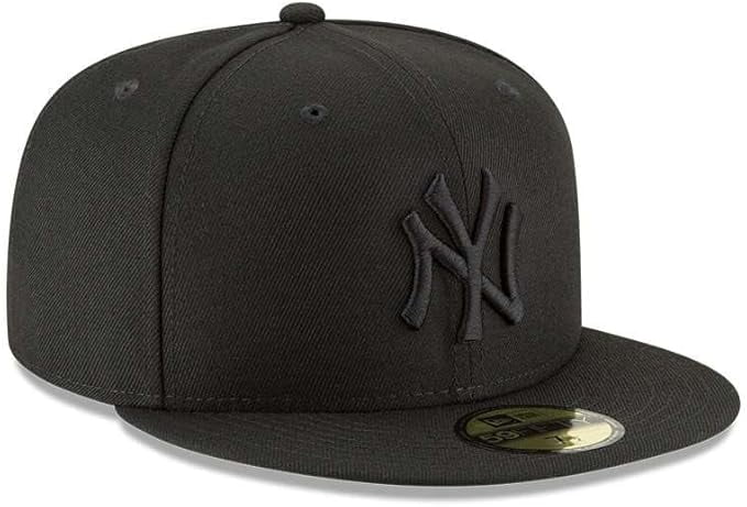 New Era Men's NY Baseball Cap, Black 59FIFTY Fitted Hat with