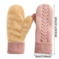 thumbnail image 3 of KHONTS Women's Mittens Winter Gloves Warm Fleece Lining Mittens Cozy Thick Crochet Cable Knit Gloves Khaki One Size, 3 of 5