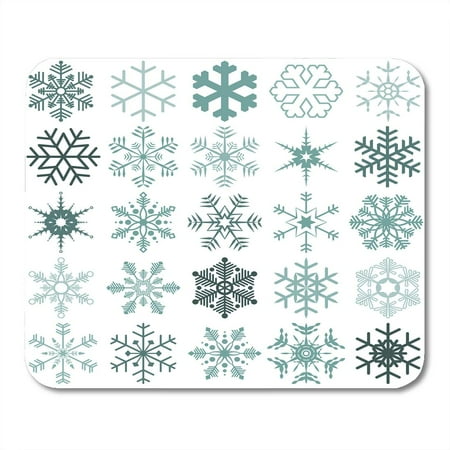 Chirstmas Clipart KDAGR Blue Clipart Collection of Different Detailed Snow Flakes for Christmas Time Pictogram Mousepad Mouse Pad Mouse Mat 9x10 inch ()