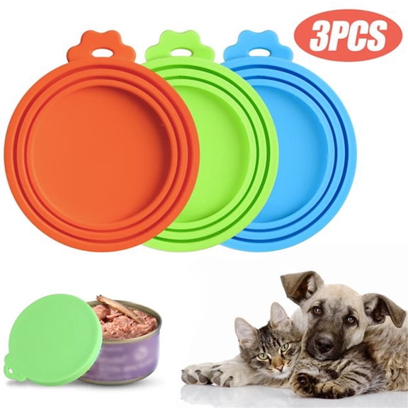 1/3/4Pieces Silicone Pet Food Jar Lid,Dog Cat Food Lid,Safe BPA Free Food Jar Lid 1 Fits Standard Size for Canned Food and Pet Dog and Cat Food Storage - Keeps Food Fresh